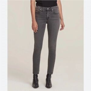 Agolde Toni Mid-Rise Slim Straight Leg Denim Jeans Grey Gray Size 28